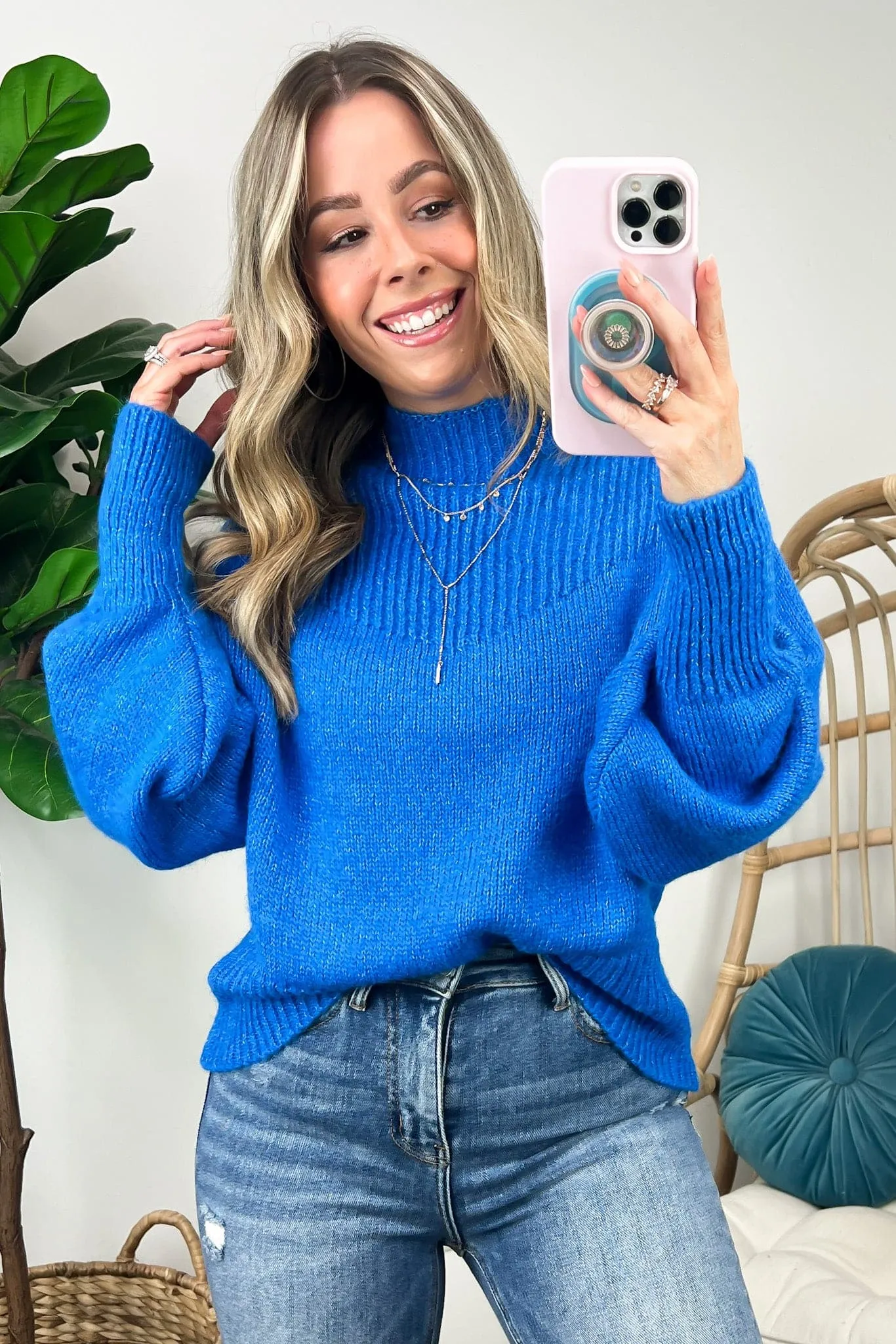 Adani Balloon Sleeve Mock Neck Sweater - FINAL SALE