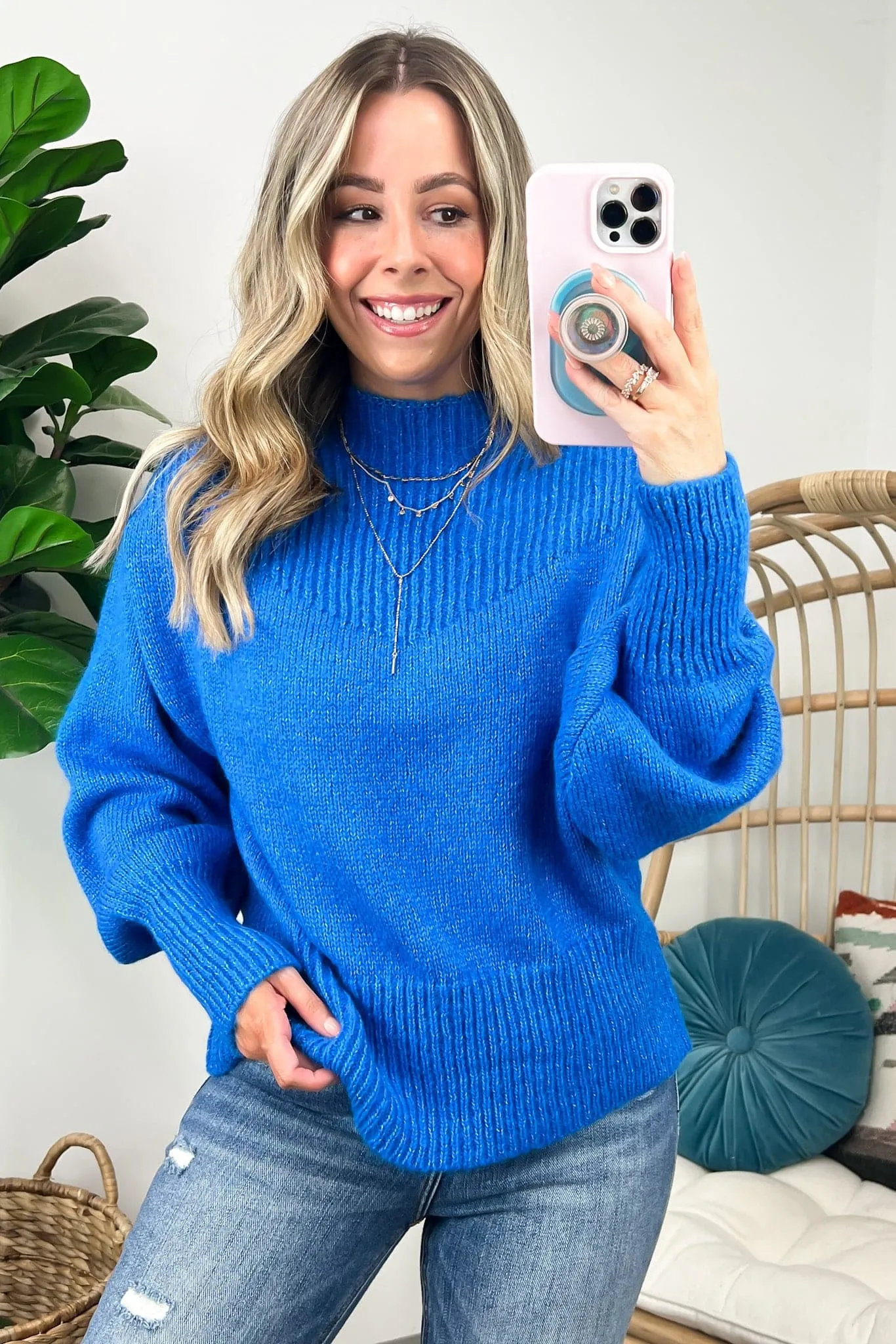 Adani Balloon Sleeve Mock Neck Sweater - FINAL SALE