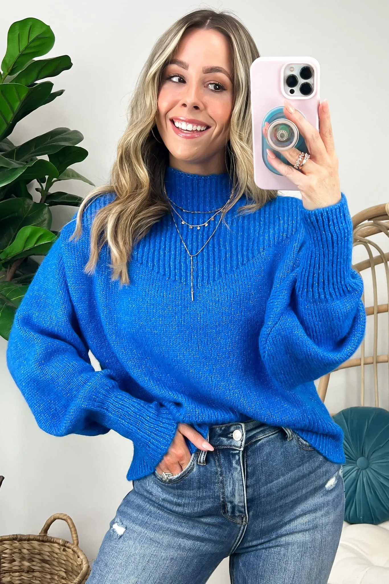Adani Balloon Sleeve Mock Neck Sweater - FINAL SALE