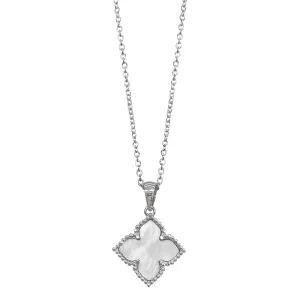 Adornia Adornia Flower Mother of Pearl Necklace silver white