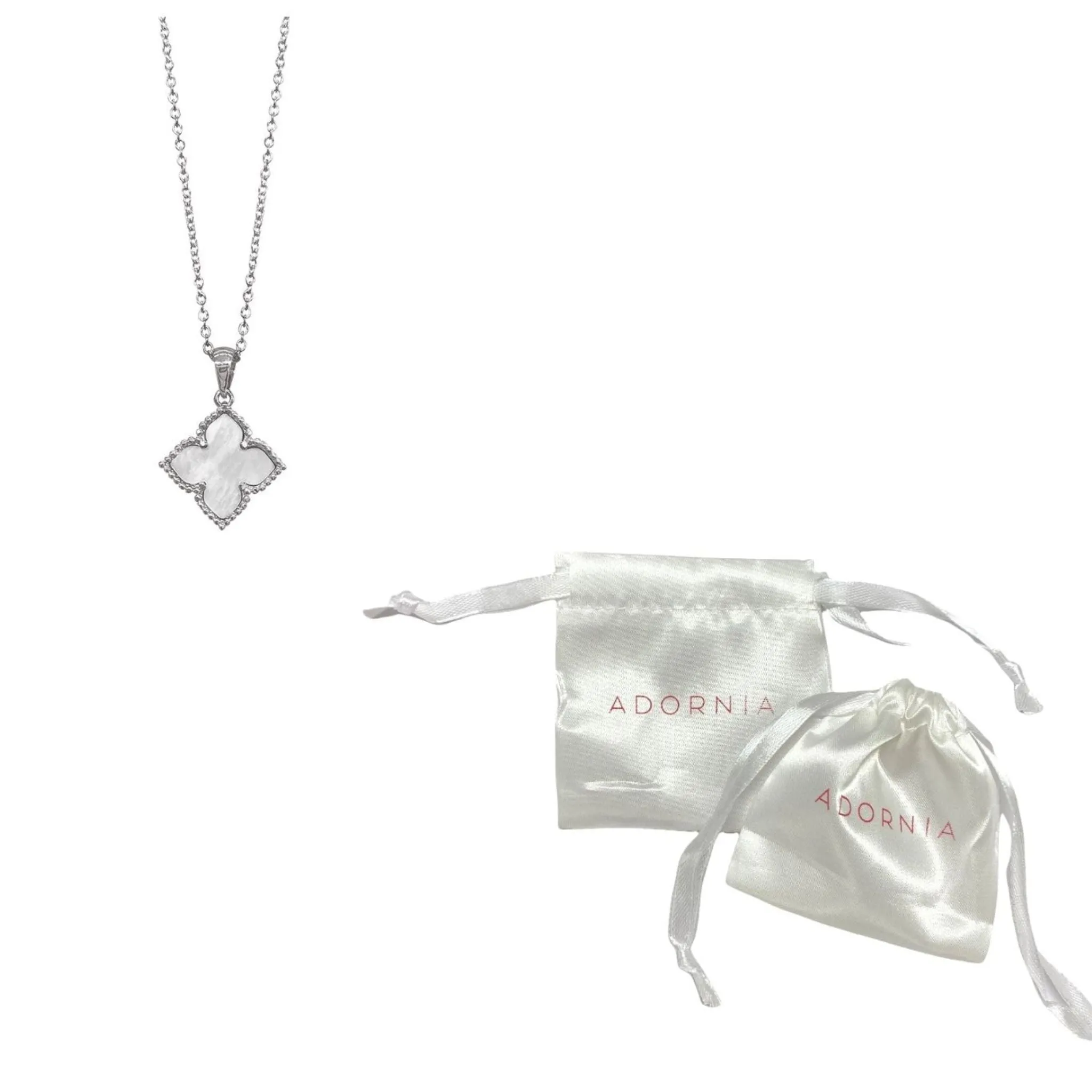 Adornia Adornia Flower Mother of Pearl Necklace silver white