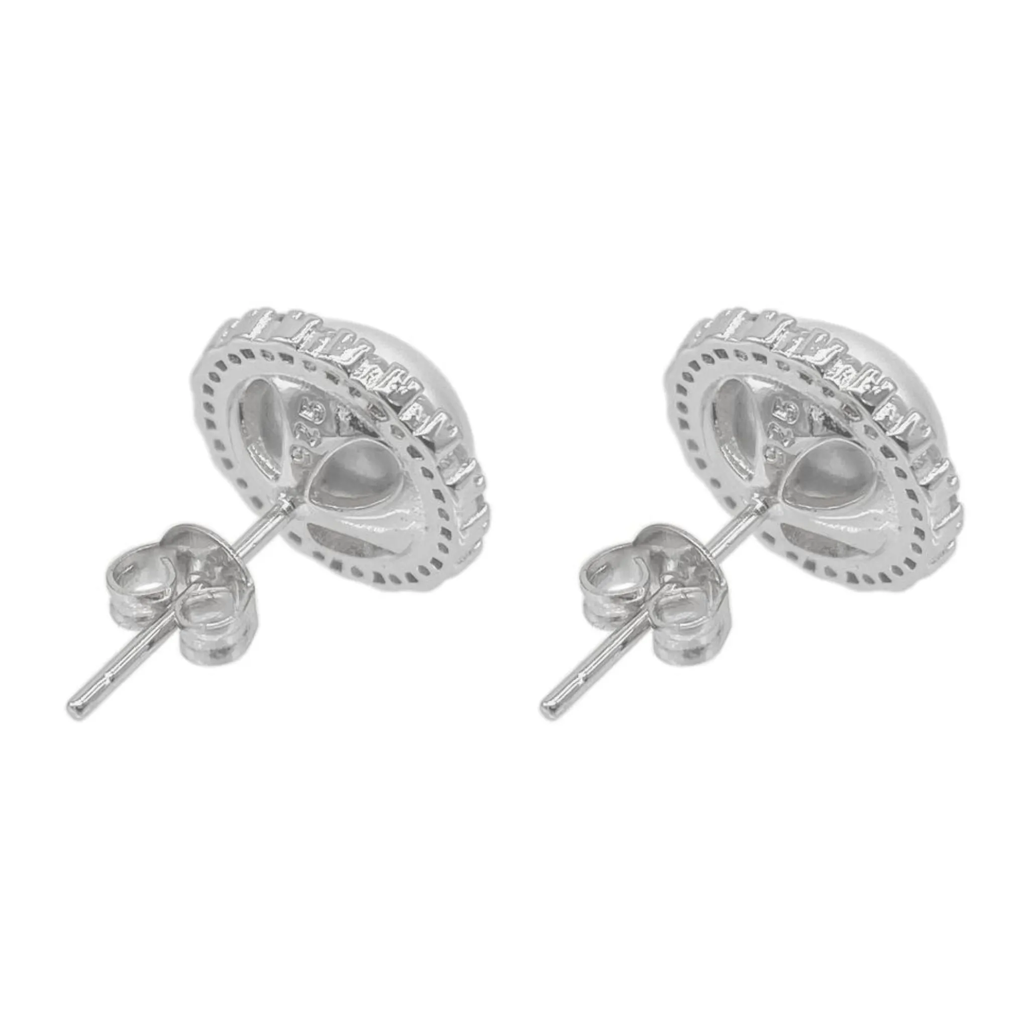 Adornia Adornia Freshwater Pearl Halo Earrings silver