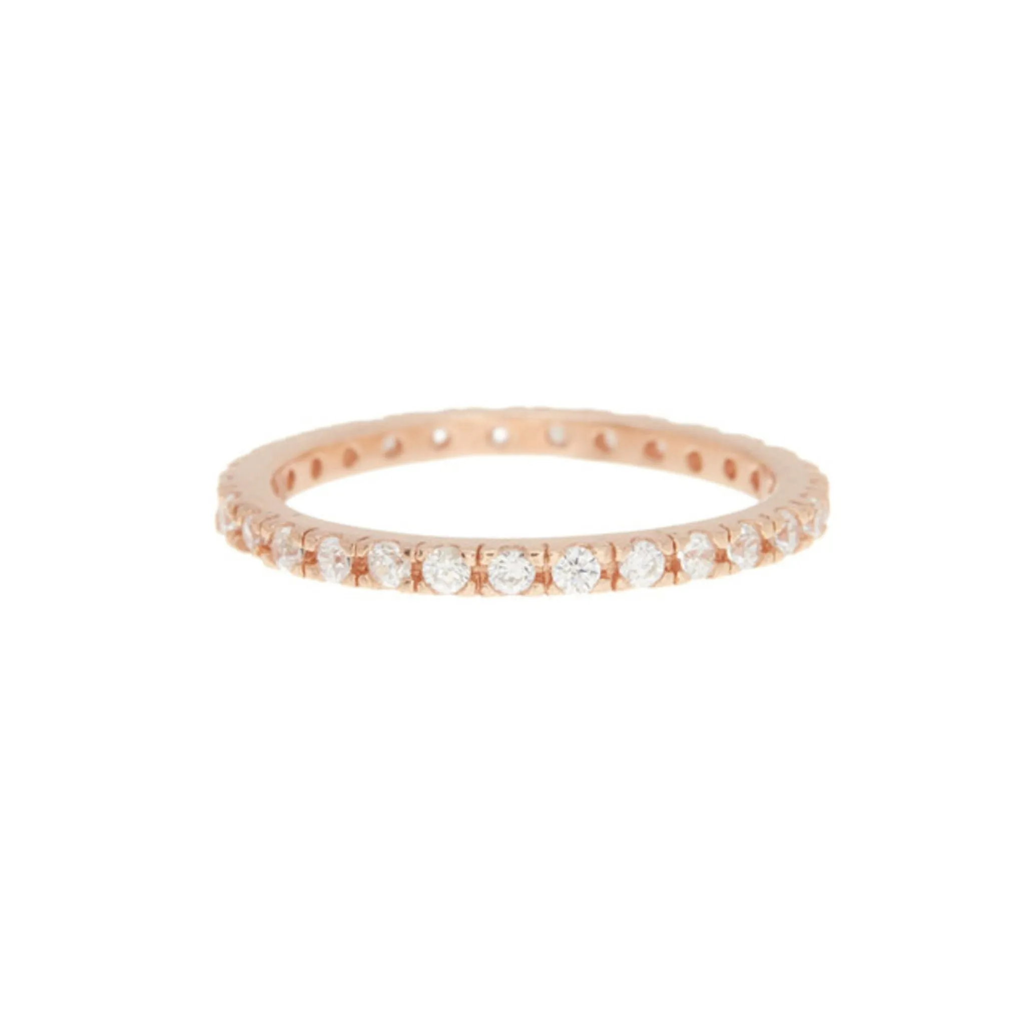 Adornia Crystal Eternity Band Ring  rose gold