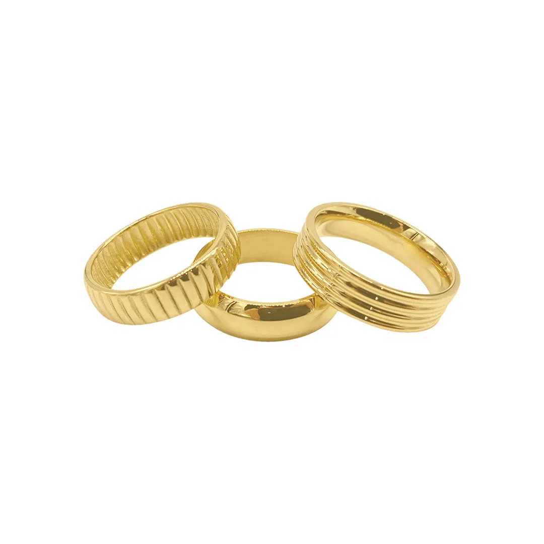 Adornia Wide Stacking Band Set gold