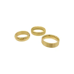Adornia Wide Stacking Band Set gold