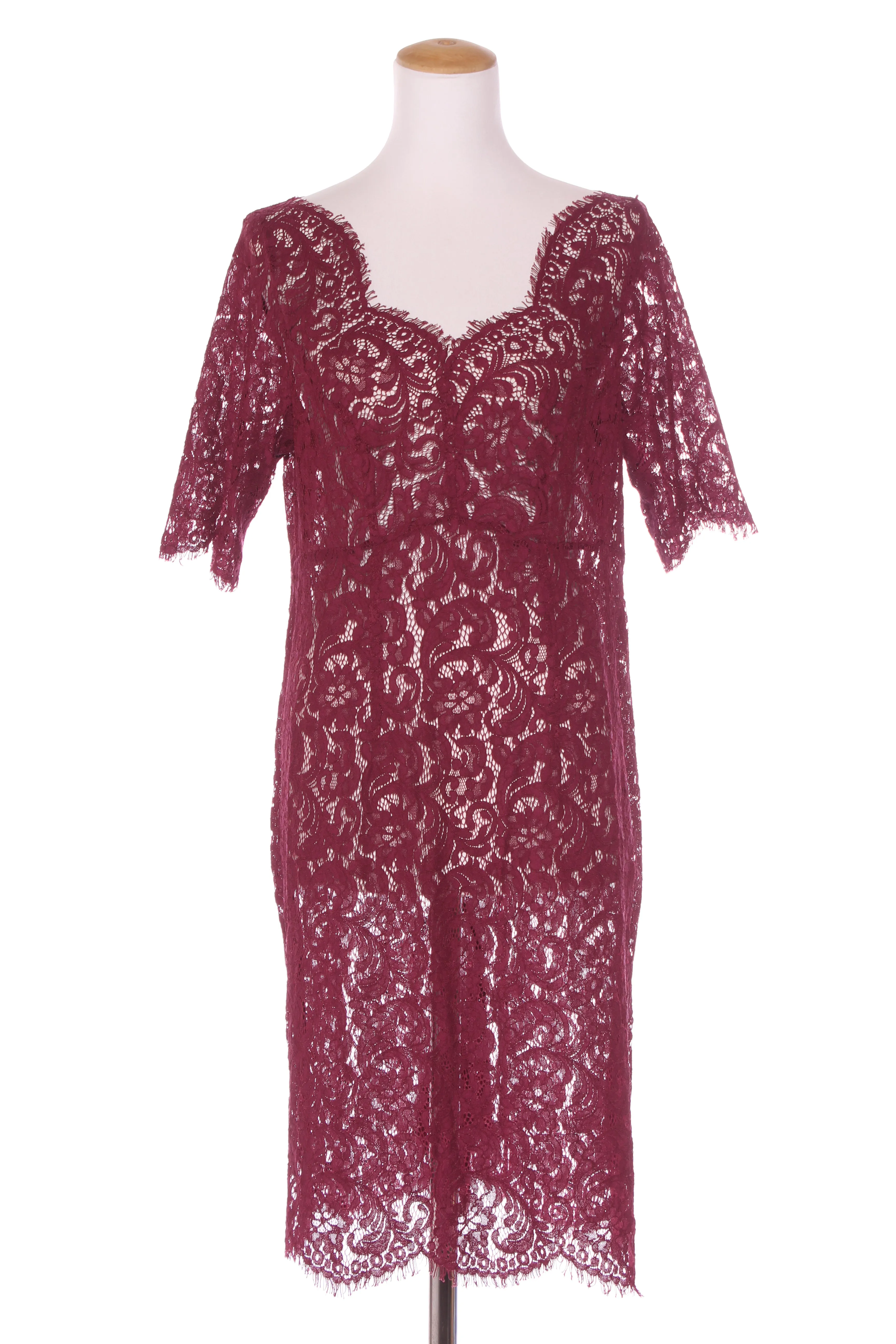 ANNAH S - Sweetheart maroon lace dress! 14