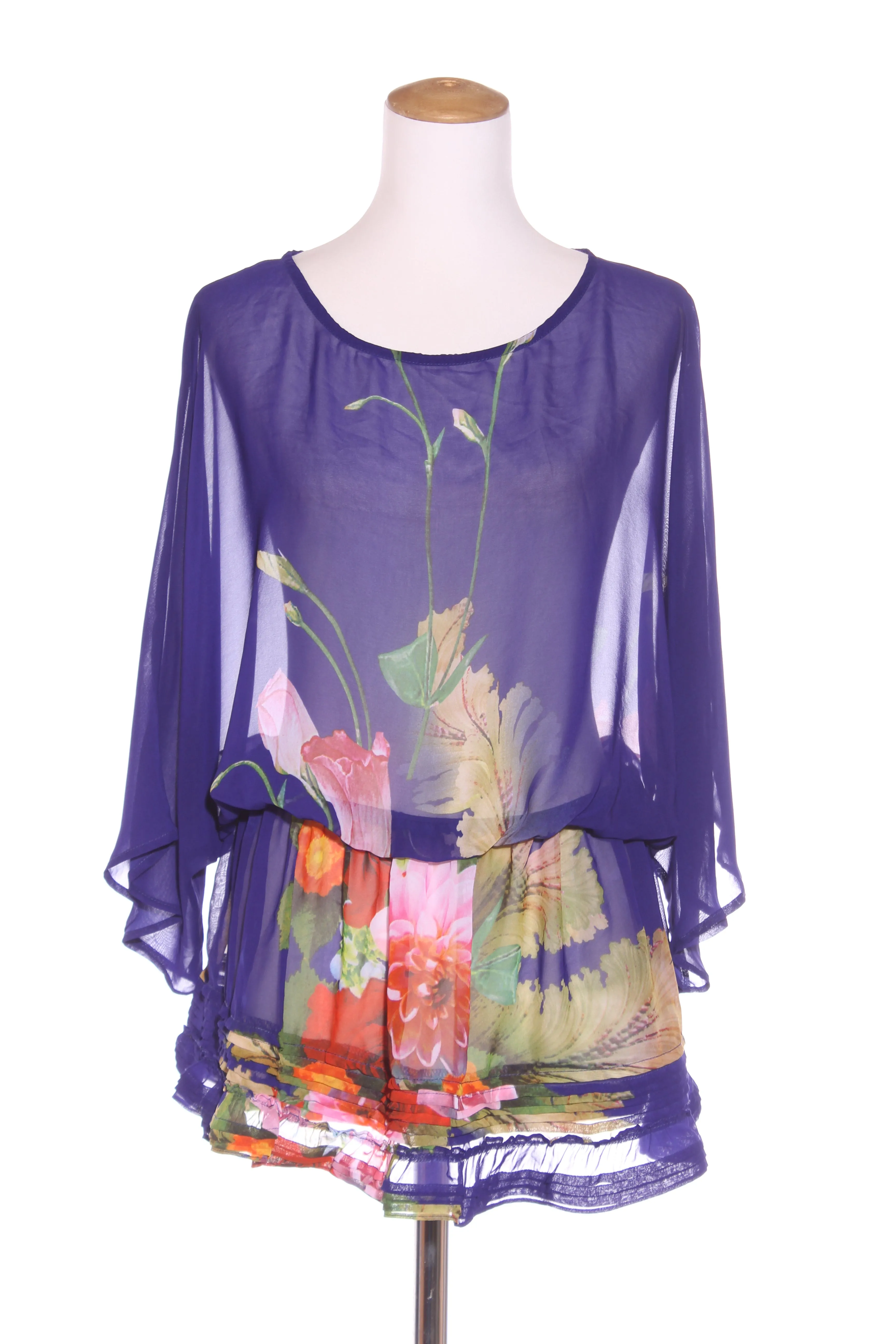 AUGUSTINE - Blue chiffon floral tunic! 14