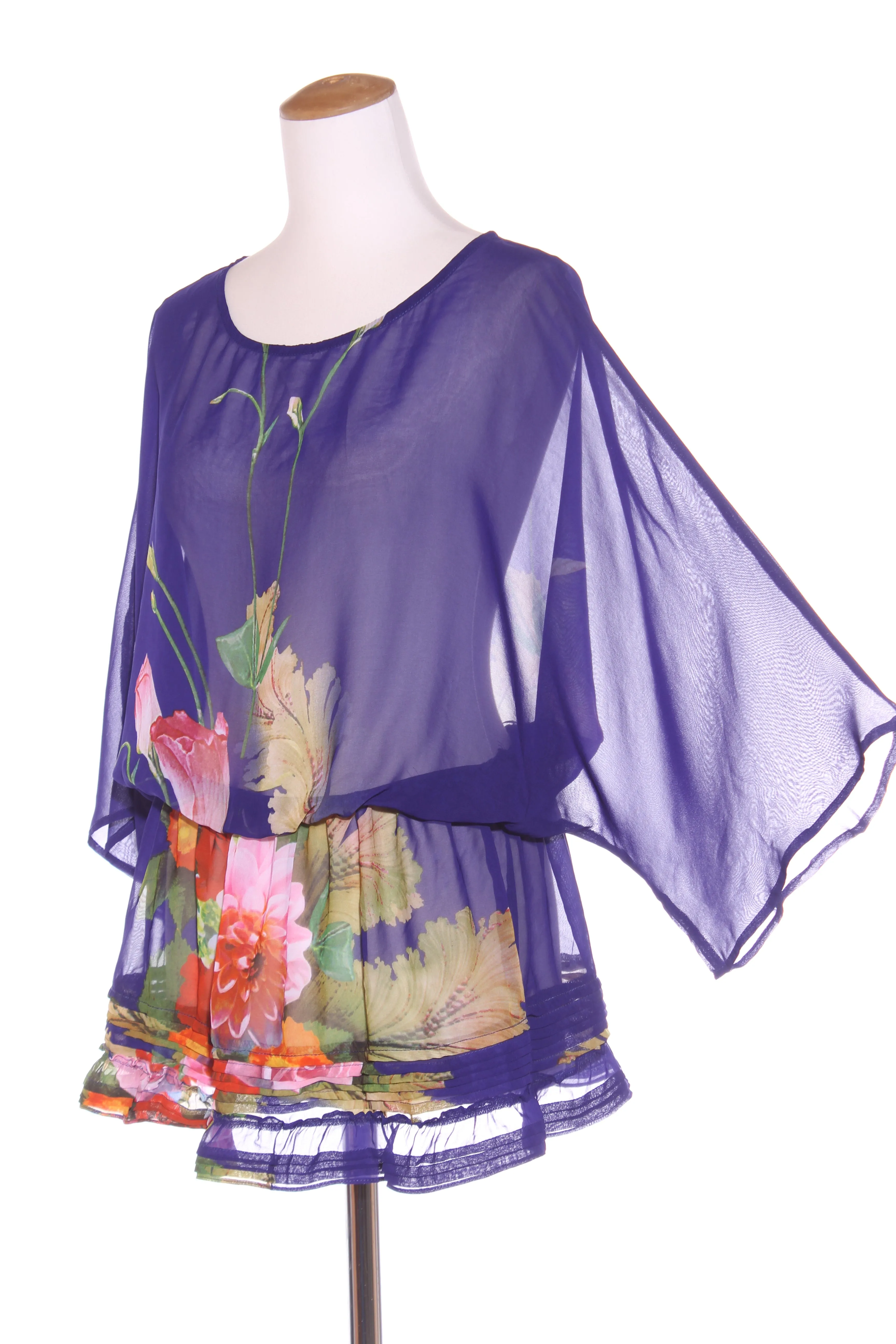 AUGUSTINE - Blue chiffon floral tunic! 14