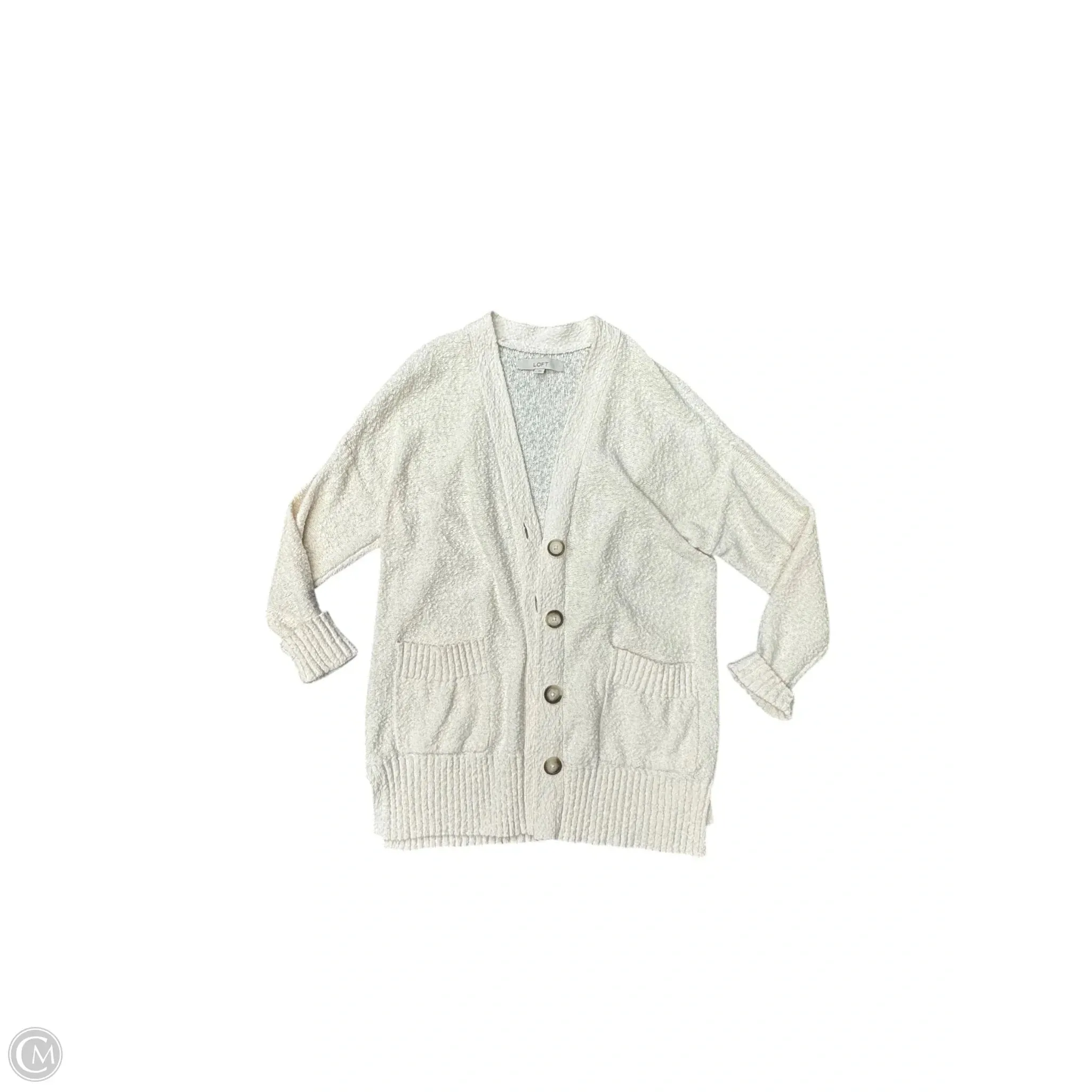 Cardigan By Loft In Cream, Size: M
