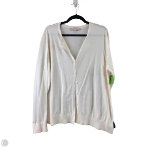 Cardigan By Loft In Ivory, Size: Xxl