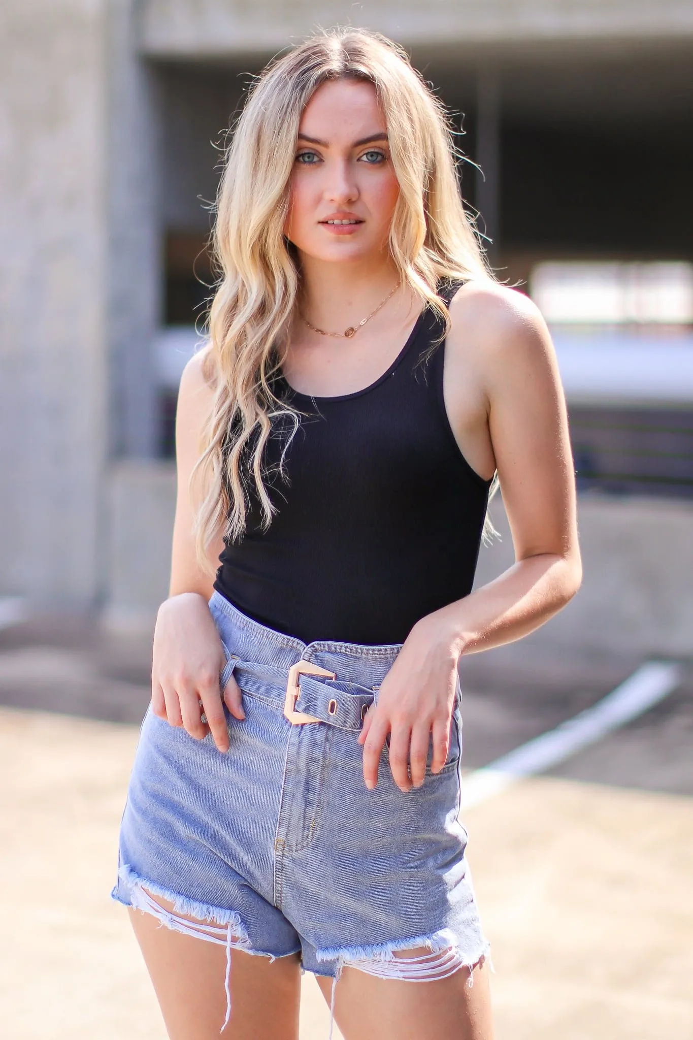Casual Travel Ribbed Crop Tank Top - FINAL SALE