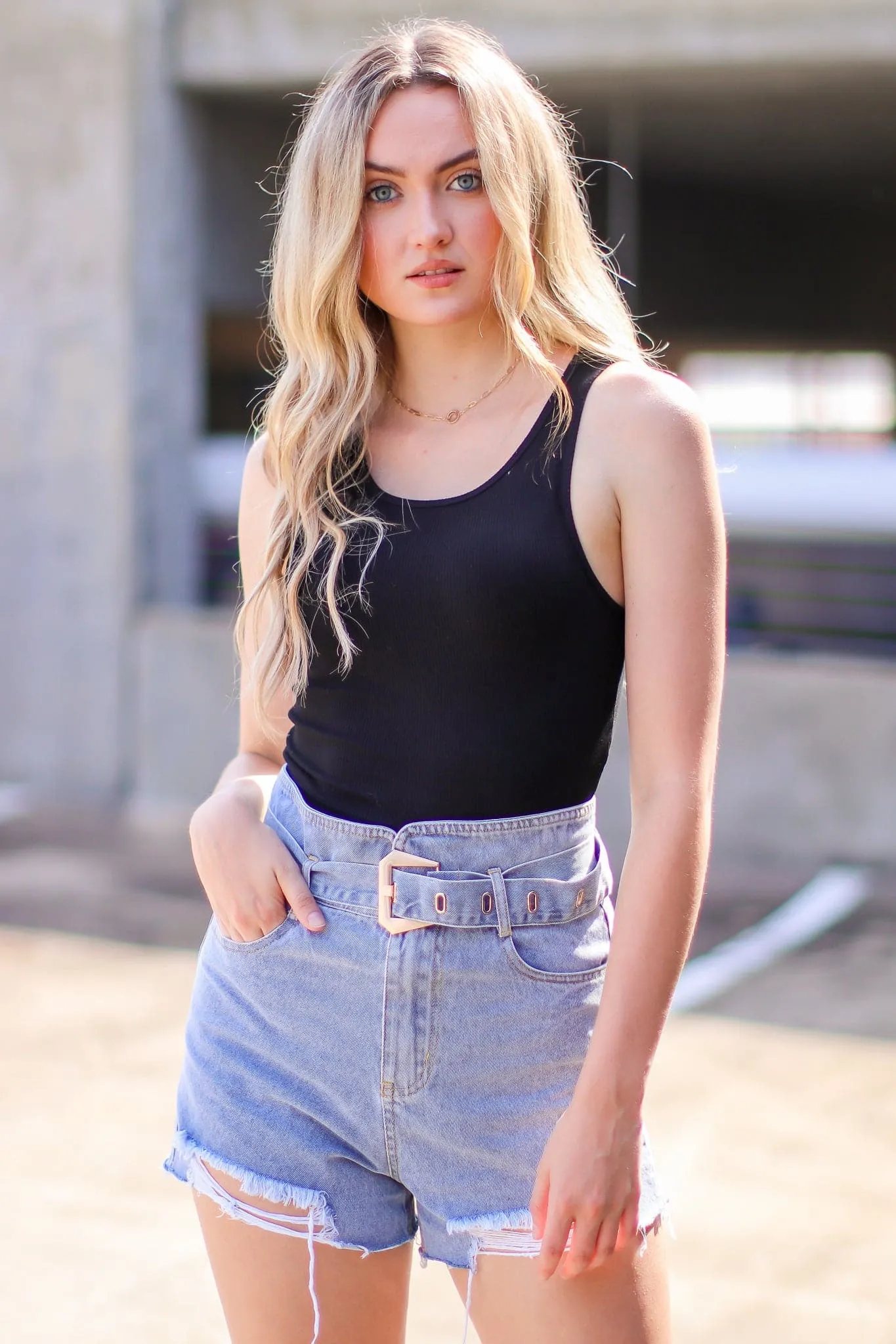 Casual Travel Ribbed Crop Tank Top - FINAL SALE