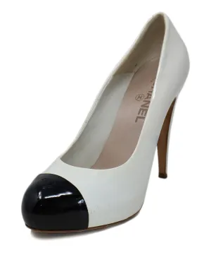 Chanel B&W Patent Leather Platform Heels sz 11