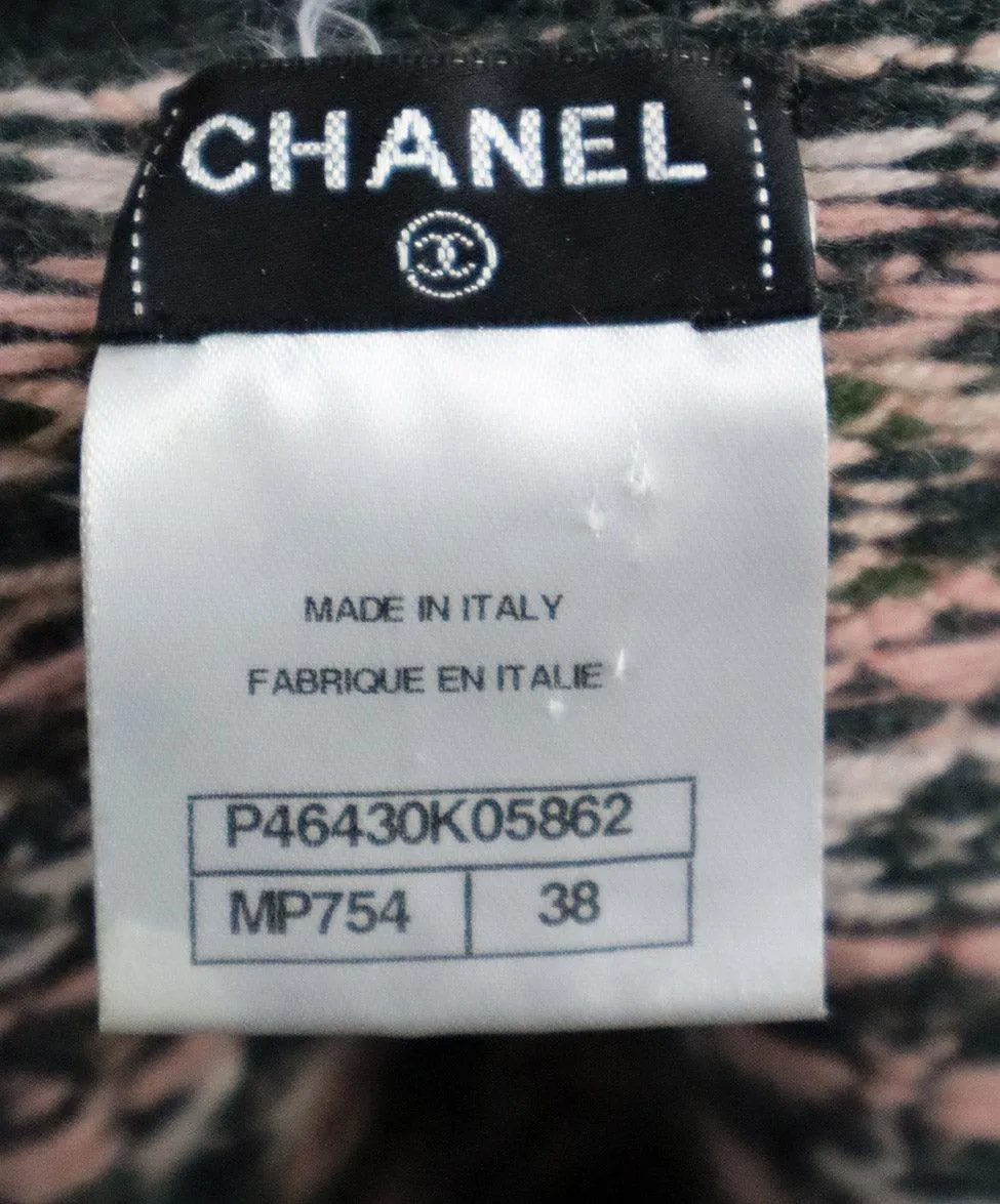 Chanel Green & Multicolor Cashmere Sweater sz 6