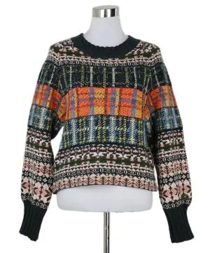 Chanel Green & Multicolor Cashmere Sweater sz 6