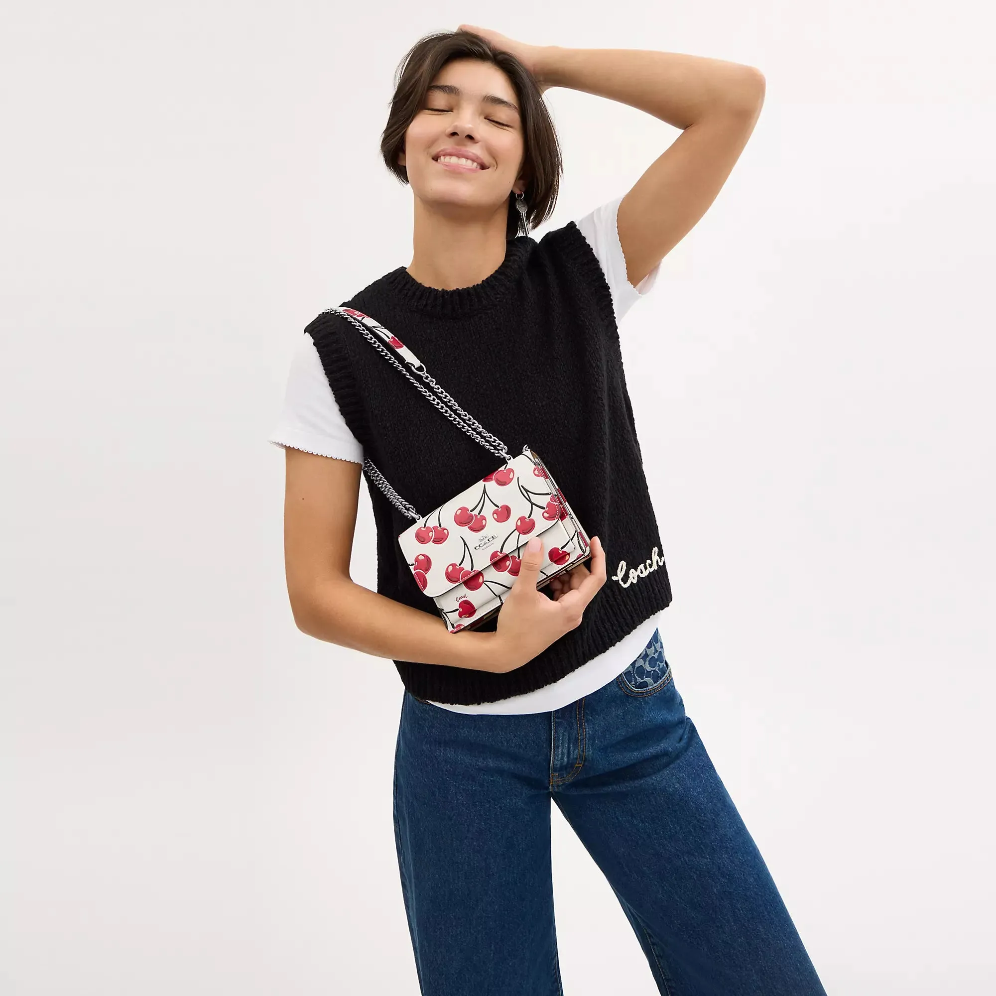 Coach Outlet Mini Klare Crossbody Bag With Cherry Print