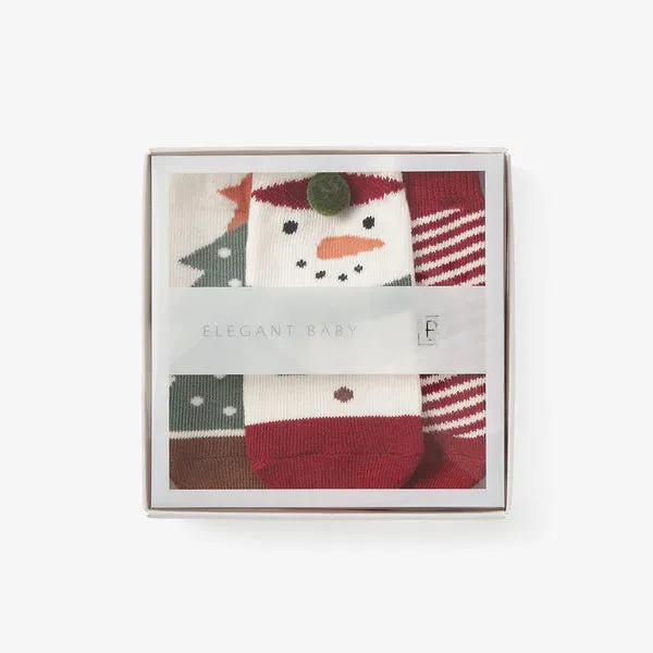 Elegant Baby Holiday Non Slip Baby Socks 3 Pack