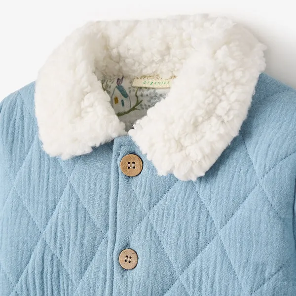 Elegant Baby Treehouse Forest Organic Muslin Quilted Jacket