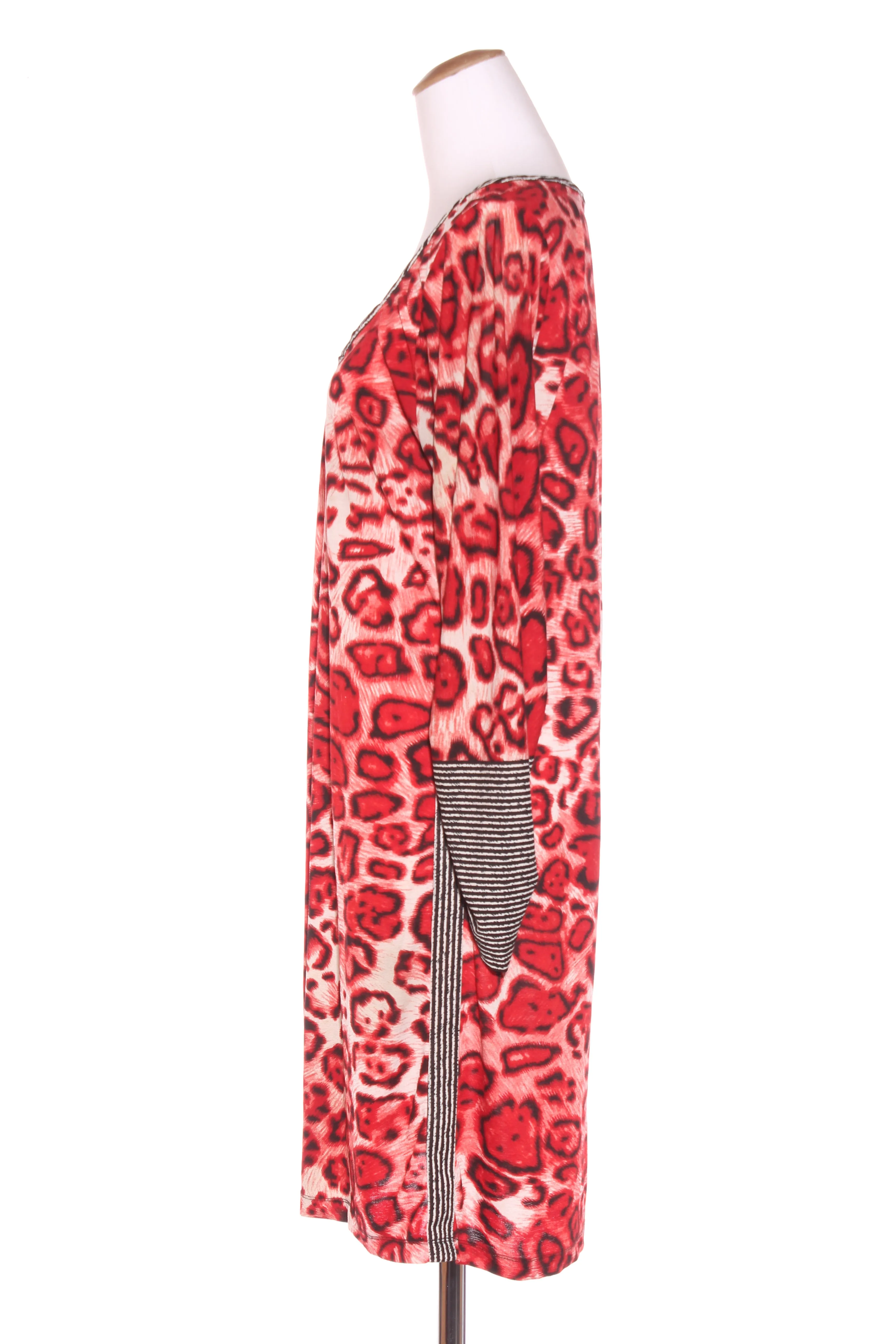 @EMGIRL - Stripe contrast leopard print dress! 12