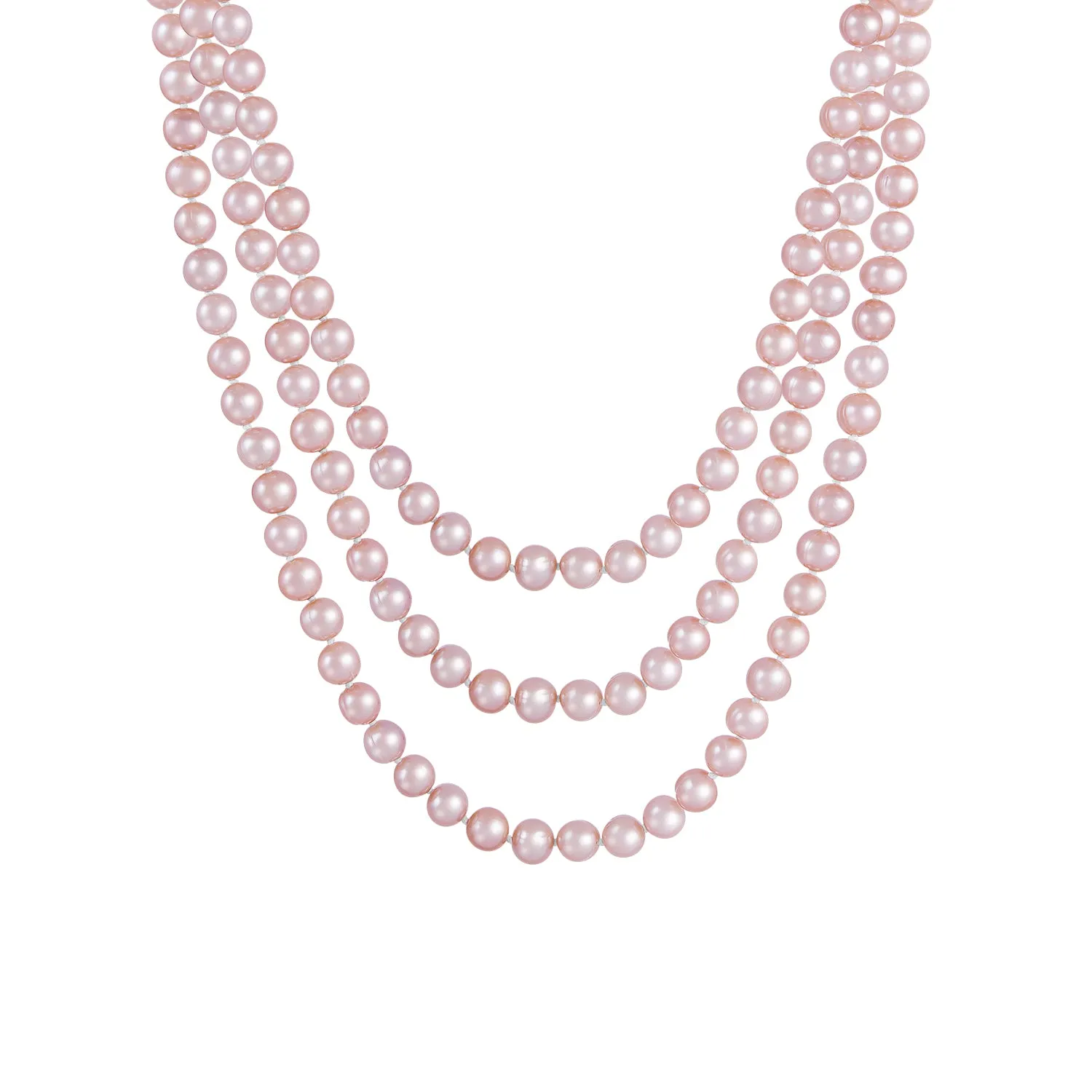 Endless Pink 80" Freshwater Pearl Necklace