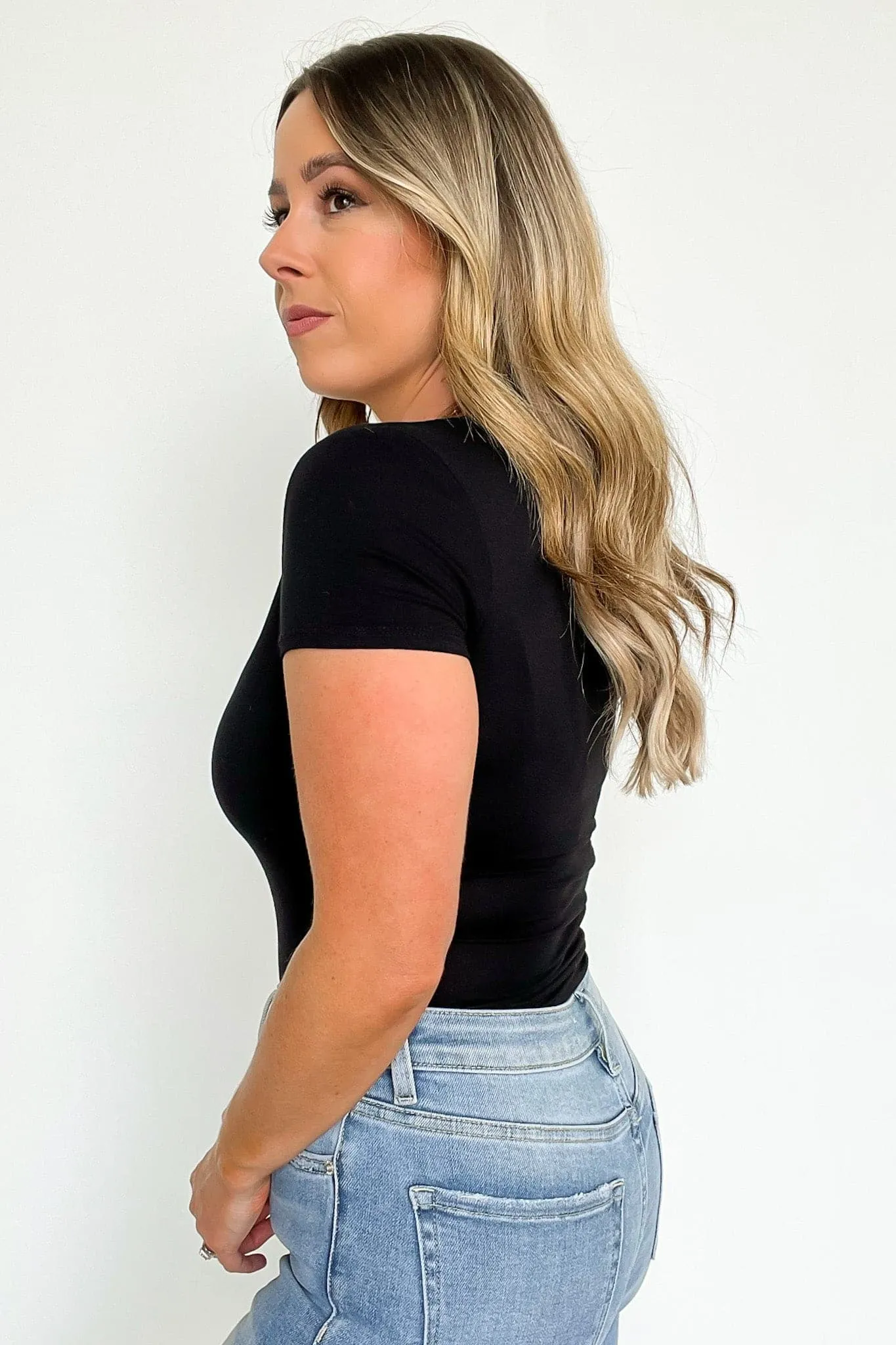 Jessiah V-Neck Short Sleeve Bodysuit - FINAL SALE