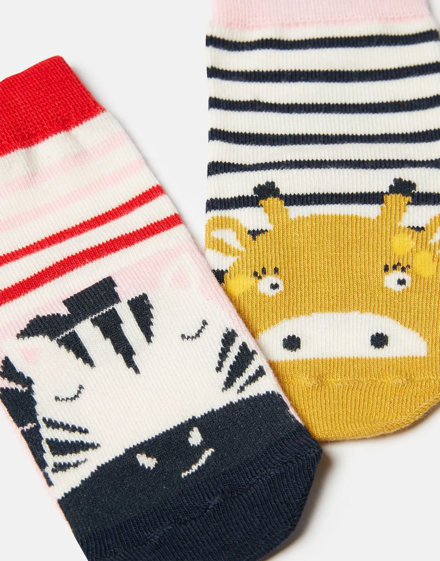 Joules Infant Neat Feet Two Pack Bamboo Socks - Zebra Giraffe