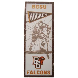 K&H BGSU Hockey Wood Plaque 7x18"