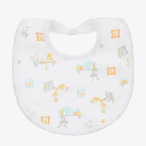 Kissy Kissy White Prima Cotton Toy Shelf Treasures Bib