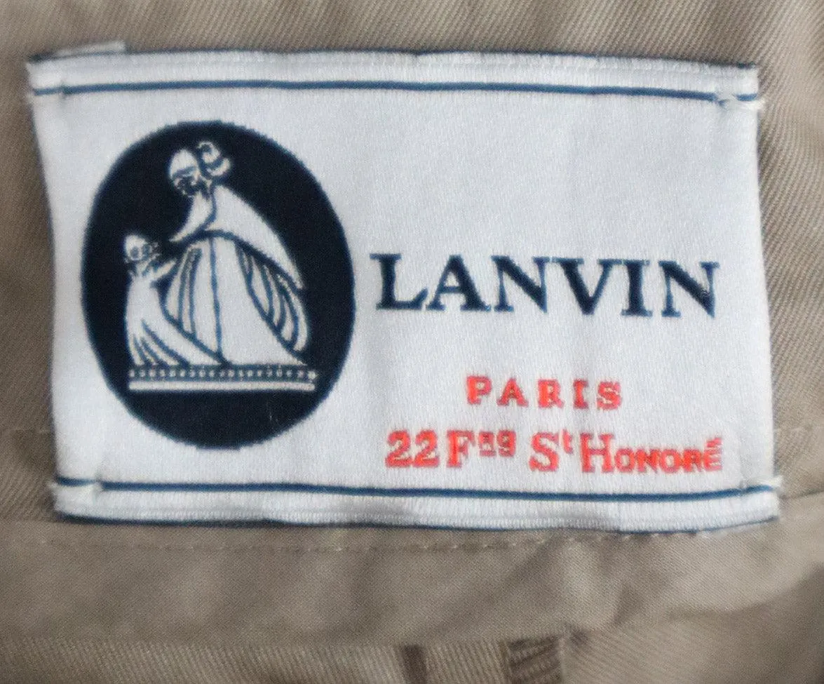 Lanvin Khaki Cotton Cropped Pants sz 6