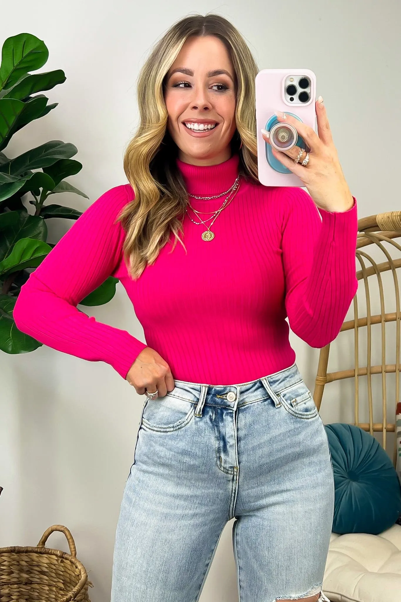 Linwood Ribbed Knit Turtleneck Bodysuit - FINAL SALE