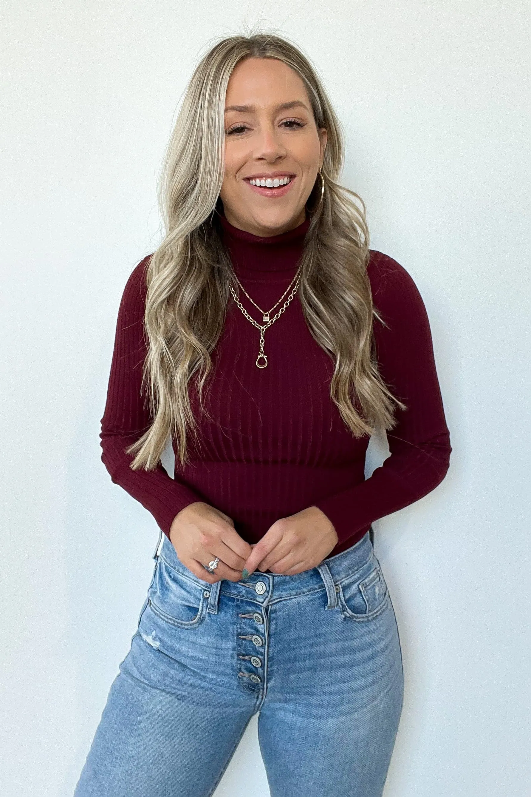 Linwood Ribbed Knit Turtleneck Bodysuit - FINAL SALE