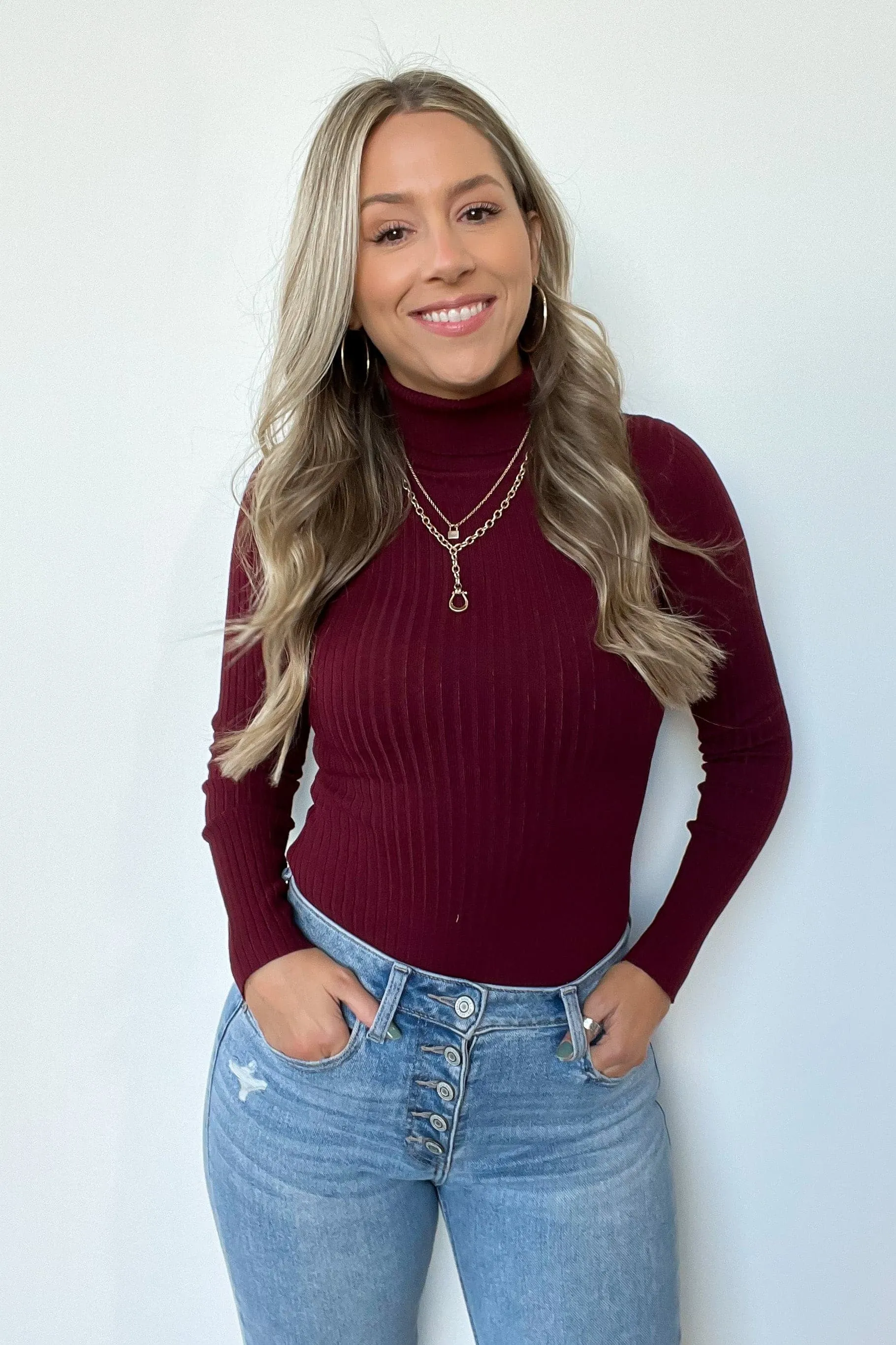 Linwood Ribbed Knit Turtleneck Bodysuit - FINAL SALE