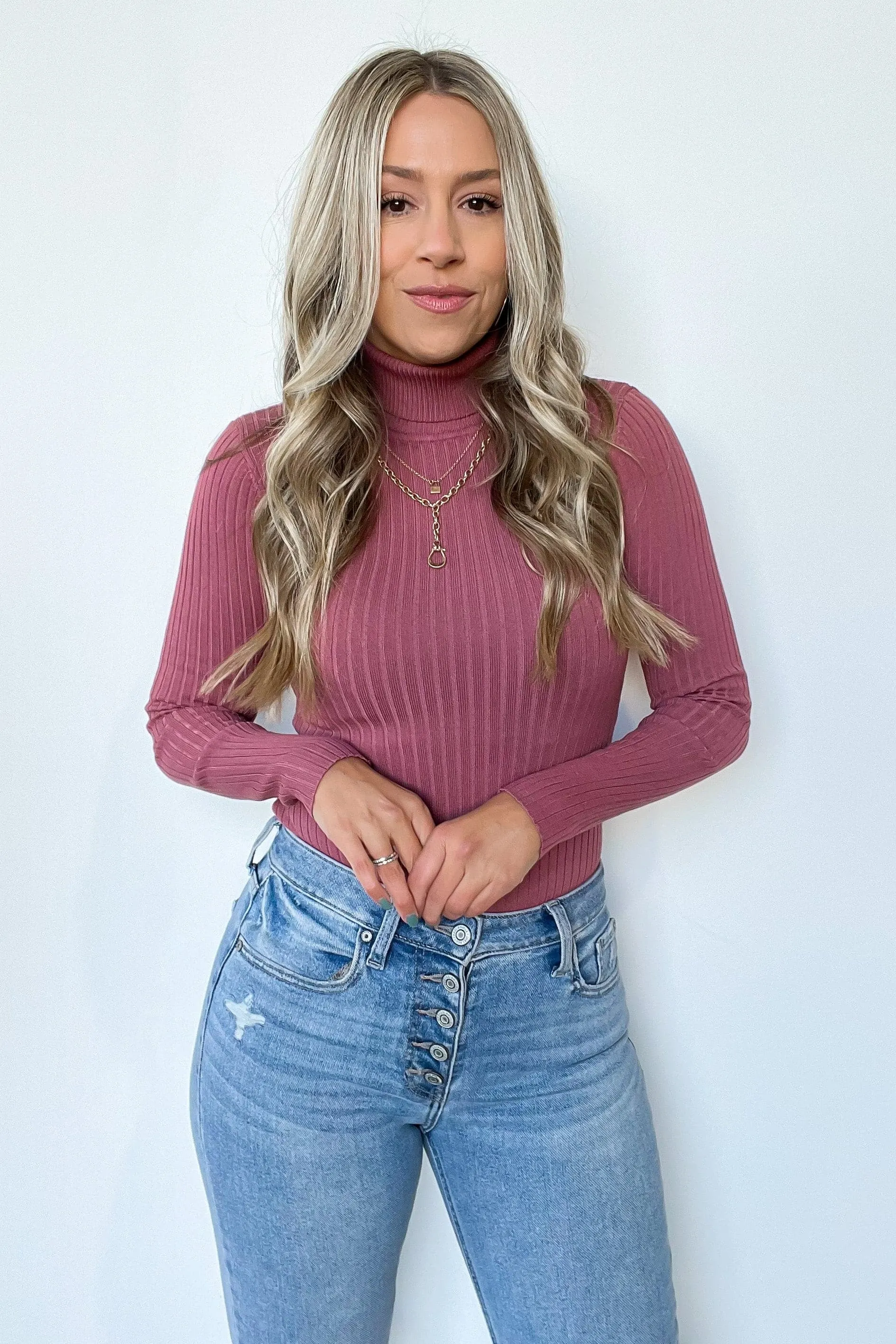 Linwood Ribbed Knit Turtleneck Bodysuit - FINAL SALE