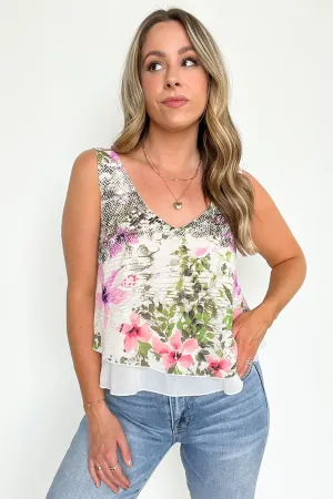 Lovely Entrance Flounce Floral Print Top - FINAL SALE