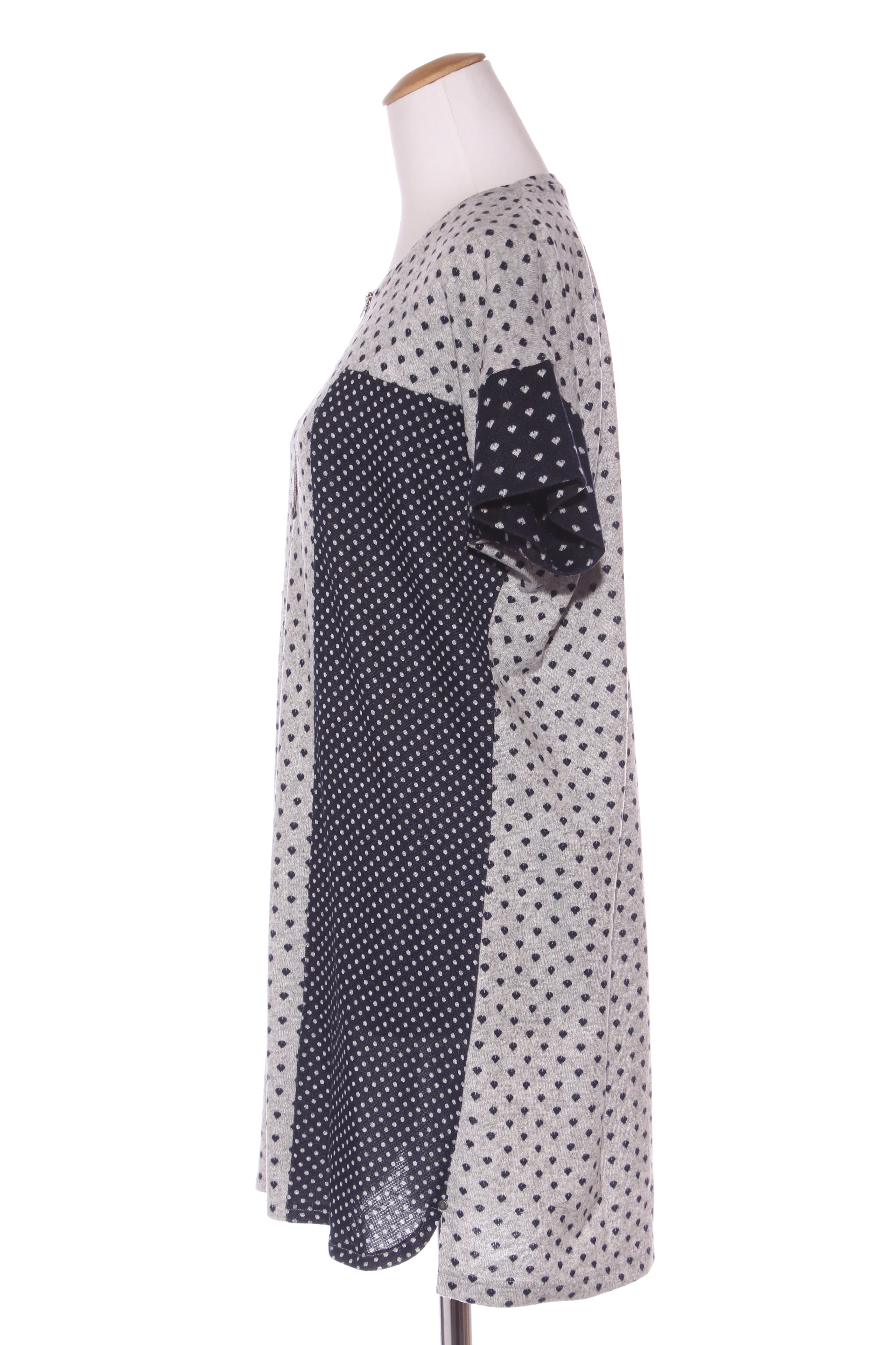 MADLY SWEETLY - Navy   grey panel knit dress! 10