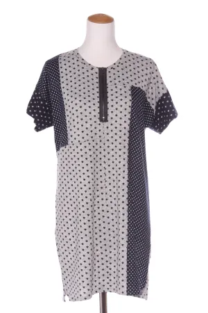MADLY SWEETLY - Navy   grey panel knit dress! 10