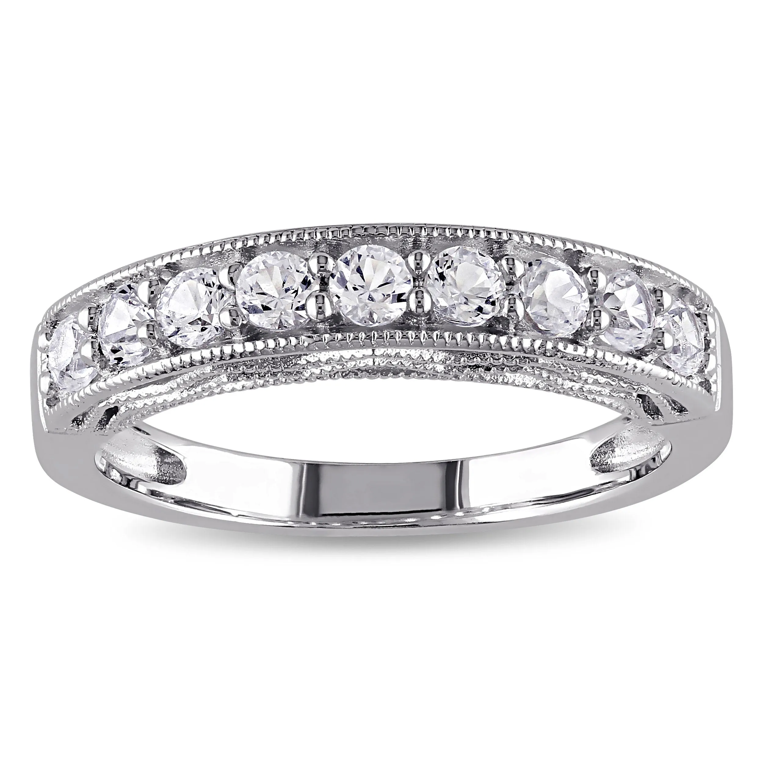 Mimi & Max 4/5ct TGW Created White Sapphire Anniversary Band in Sterling Silver