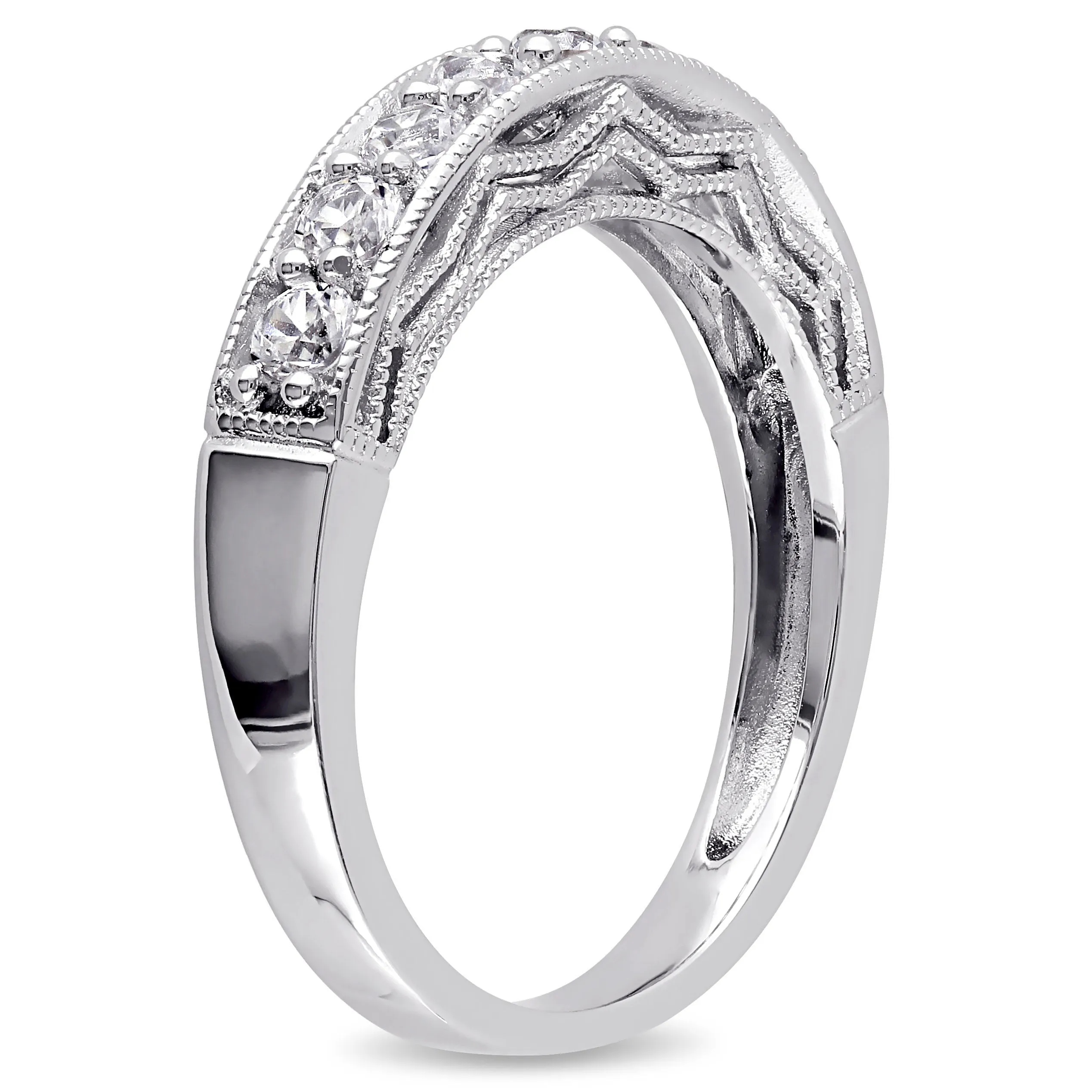 Mimi & Max 4/5ct TGW Created White Sapphire Anniversary Band in Sterling Silver