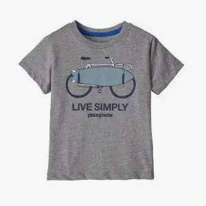 Patagonia Baby Live Simply Organic Cotton T-Shirt - Live Simply Amphibious Bike: Gravel Heather