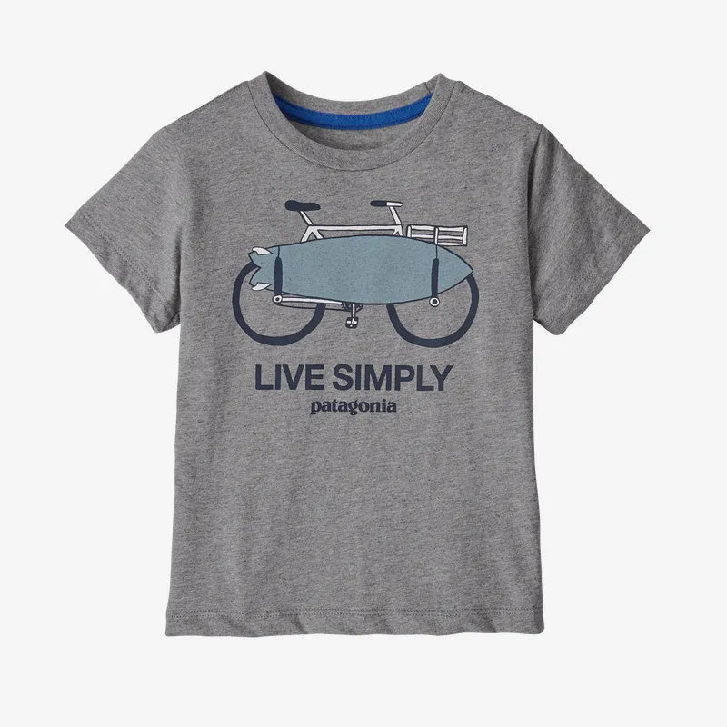 Patagonia Baby Live Simply Organic Cotton T-Shirt - Live Simply Amphibious Bike: Gravel Heather