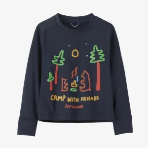 Patagonia Baby Long-Sleeved Capilene Silkweight UPF T-Shirt - Camp With Friends: New Navy