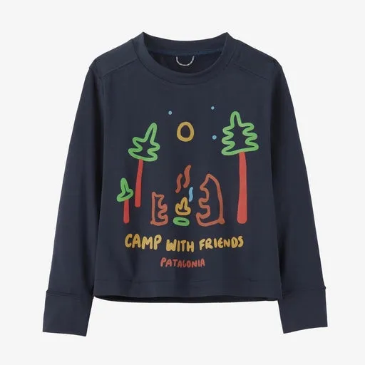Patagonia Baby Long-Sleeved Capilene Silkweight UPF T-Shirt - Camp With Friends: New Navy