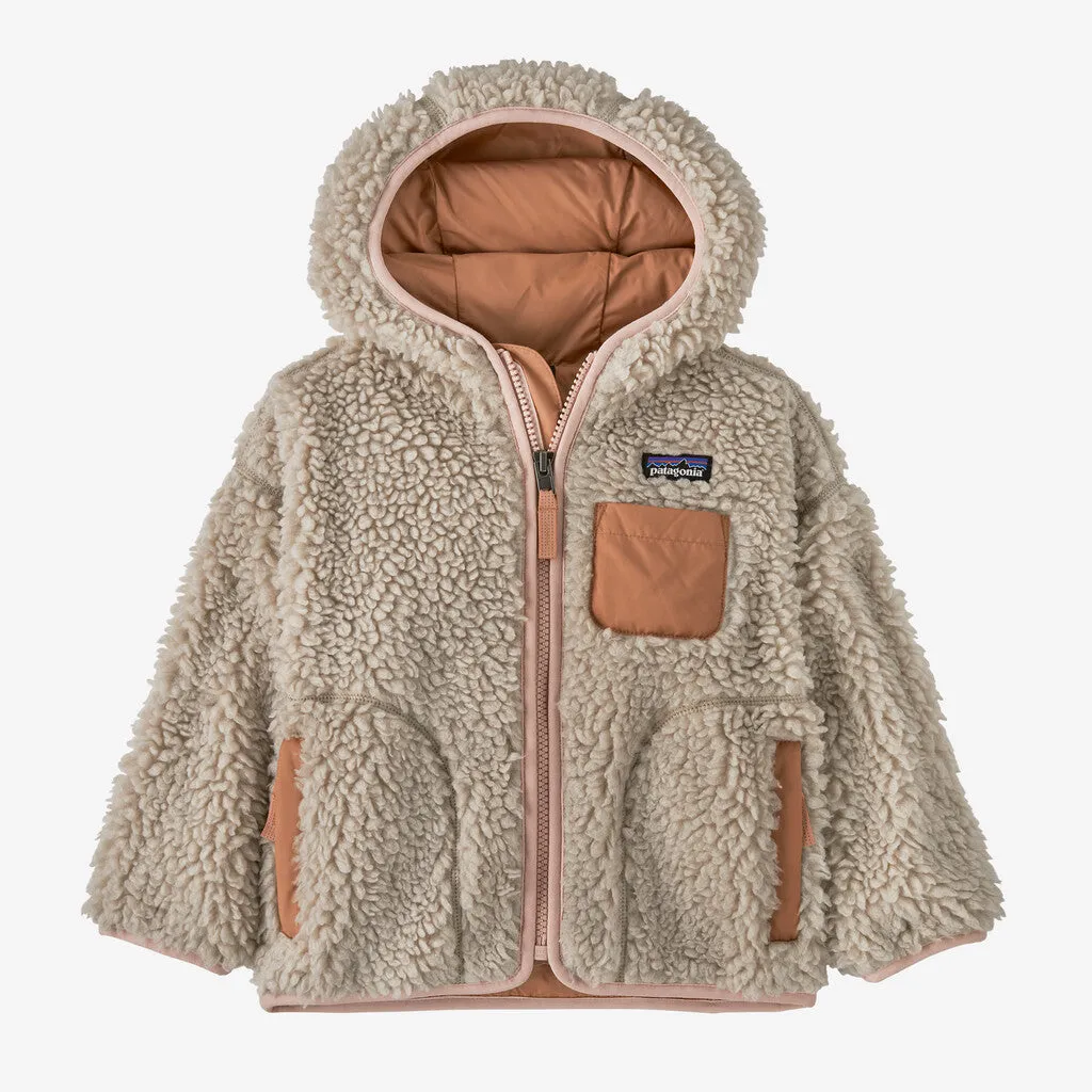 Patagonia Baby Retro-X Fleece Hoody - Natural w/Mallow Pink