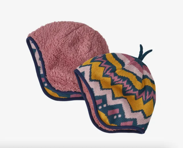 Patagonia Baby Reversible Beanie - Lofoten Geo Knit Sound Blue