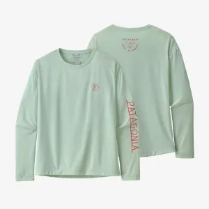 Patagonia Girls' Long-Sleeved Capilene Cool Daily T-Shirt - Forge Mark Crest: Lite Distilled Green