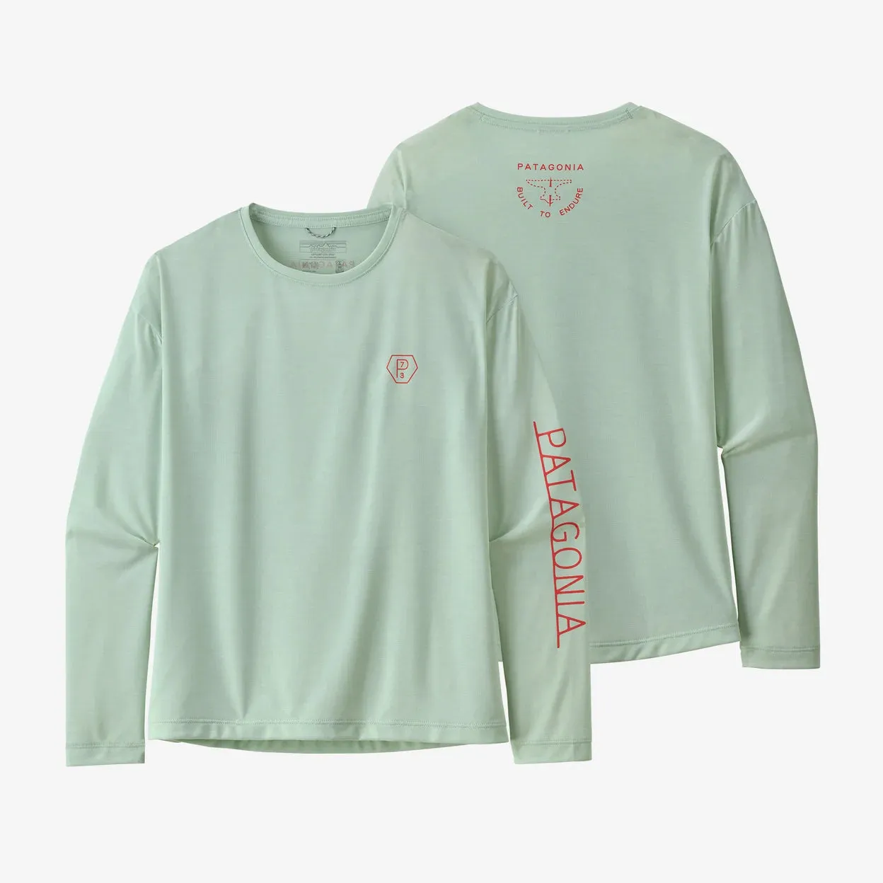 Patagonia Girls' Long-Sleeved Capilene Cool Daily T-Shirt - Forge Mark Crest: Lite Distilled Green
