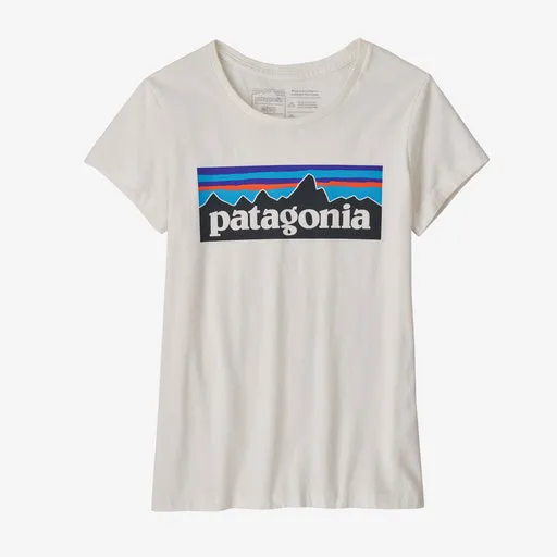 Patagonia kids' Regenerative Organic Certified Cotton P-6 Logo T-Shirt - Birch White