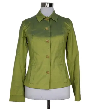 Piazza Sempione Lime Green Silk Blazer sz 6