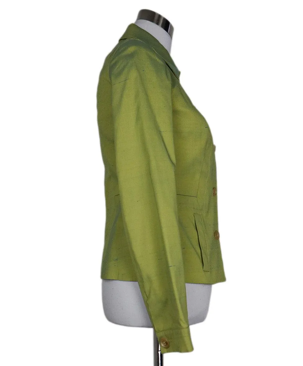 Piazza Sempione Lime Green Silk Blazer sz 6