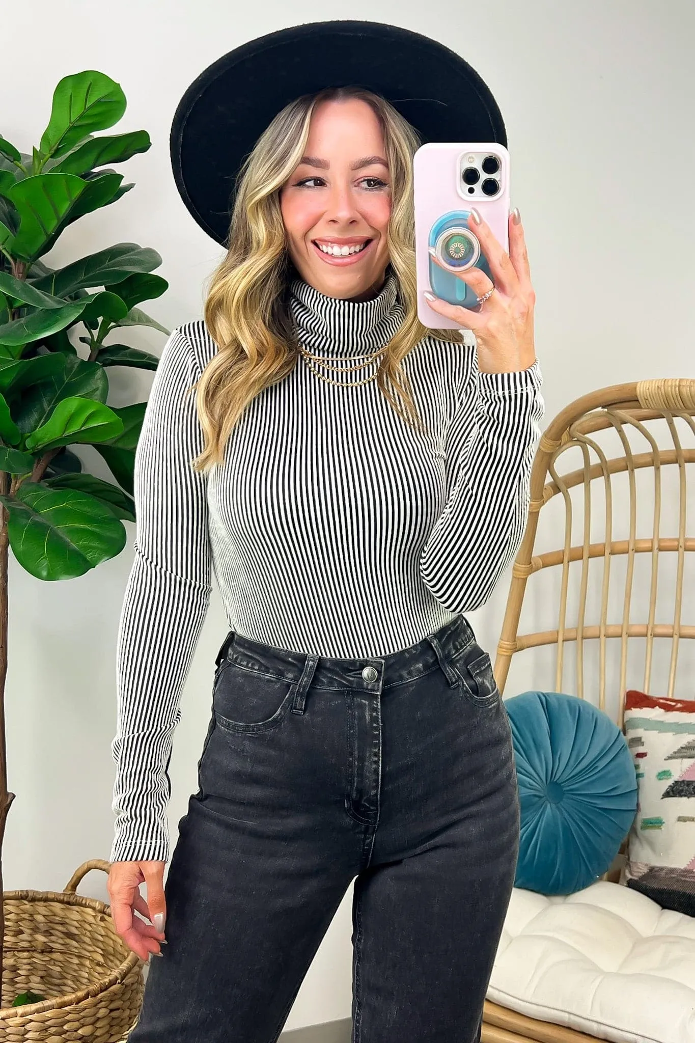 Pure Charm Ribbed Turtleneck Top - FINAL SALE